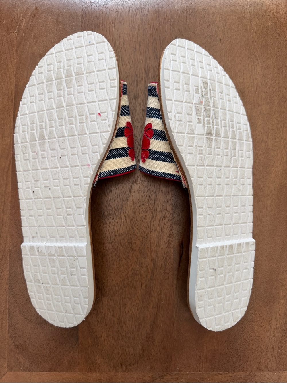 Kate Spade Ivonna Navy Red Stripe Lobster Sandal size 8 1/2 - Picture 2 of 3